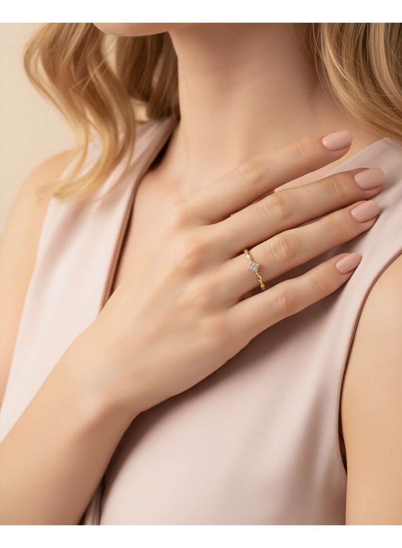 روبي آرت الذهب خاتم نسائي من الذهب الخالص عيار 18 قيراطًا - لمسة نهائية فاخرة وتصميم أنيق - 1.40 جرام - Image 2